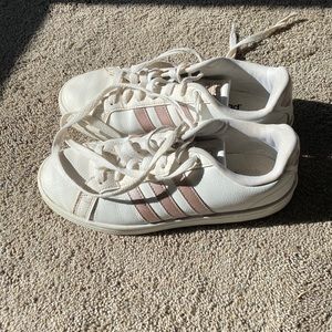 ADIDAS  white sneakers with rose gold symbol